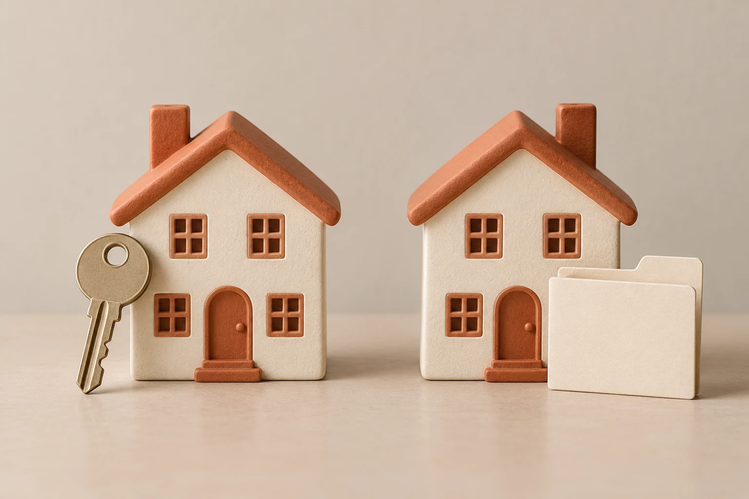 Dos casas similares con llave y carpeta distintas, sin porcentajes ni clasificación.